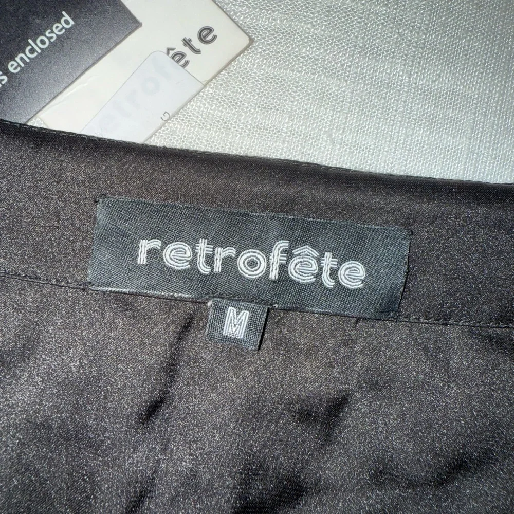 Retrofete Beatrix Fringe Embellished Silver Black Sequin Sparkly Mini Skirt - Picture 12 of 14